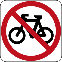 Fietsers verboden.